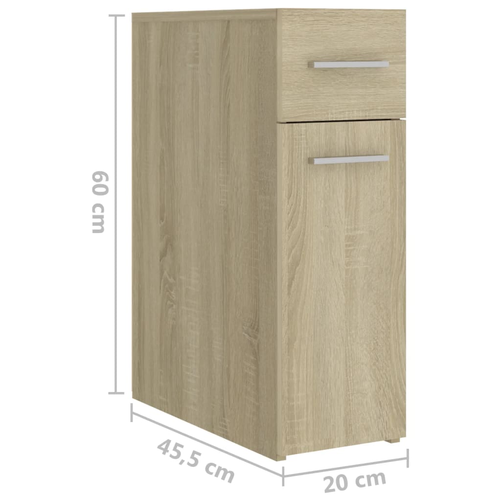 Apothecary Cabinet Sonoma Oak 20x45.5x60 cm Wood Material