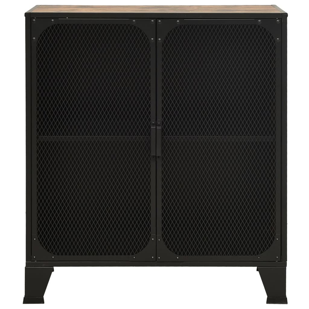 Rustic Brown Storage Cabinet 72x36x82 cm Metal and MDF