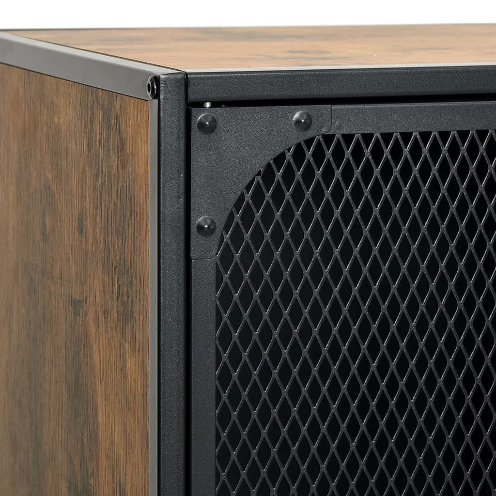 Rustic Brown Storage Cabinet 72x36x82 cm Metal and MDF