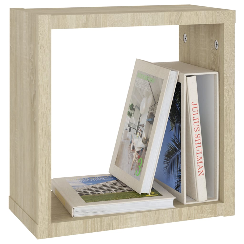 Cube shelves 2 pcs. Sonoma oak 30x15x30 cm