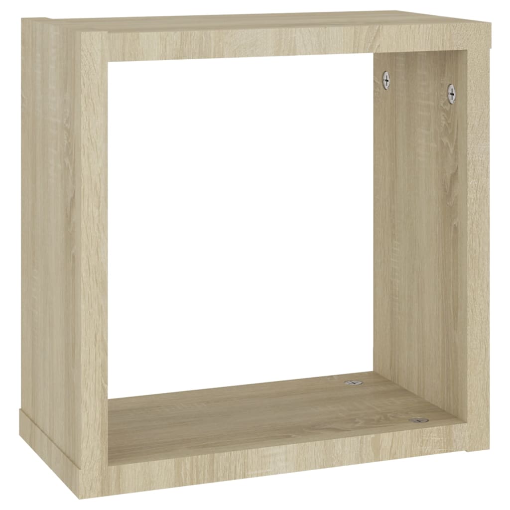 Cube shelves 2 pcs. Sonoma oak 30x15x30 cm