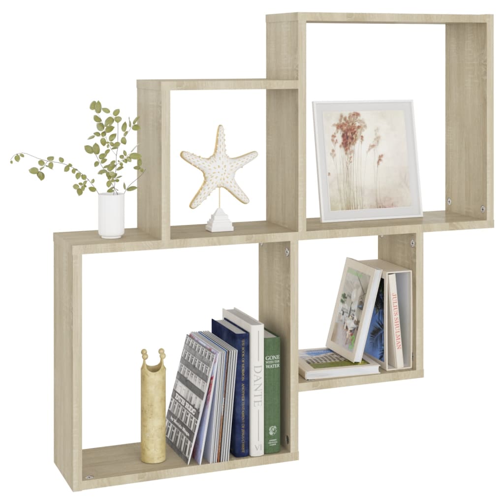 Cube shelf Sonoma oak 80x15x78.5 cm wood material