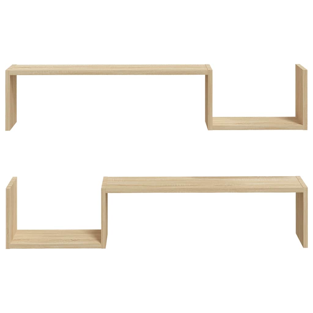 Wandregale 2 Stk. Sonoma-Eiche 100x15x20 cm Holzwerkstoff