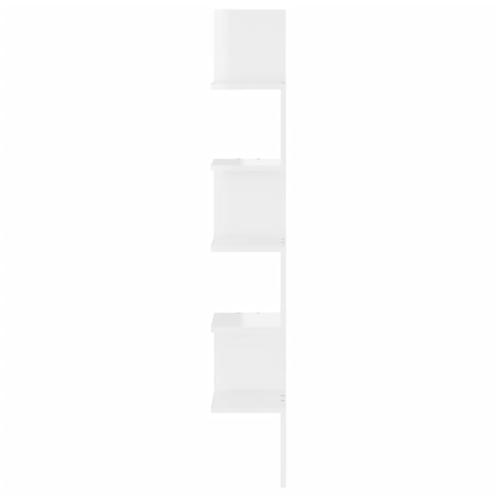 Wand-Eckregal Hochglanz-Weiß 20x20x127,5 cm Holzwerkstoff