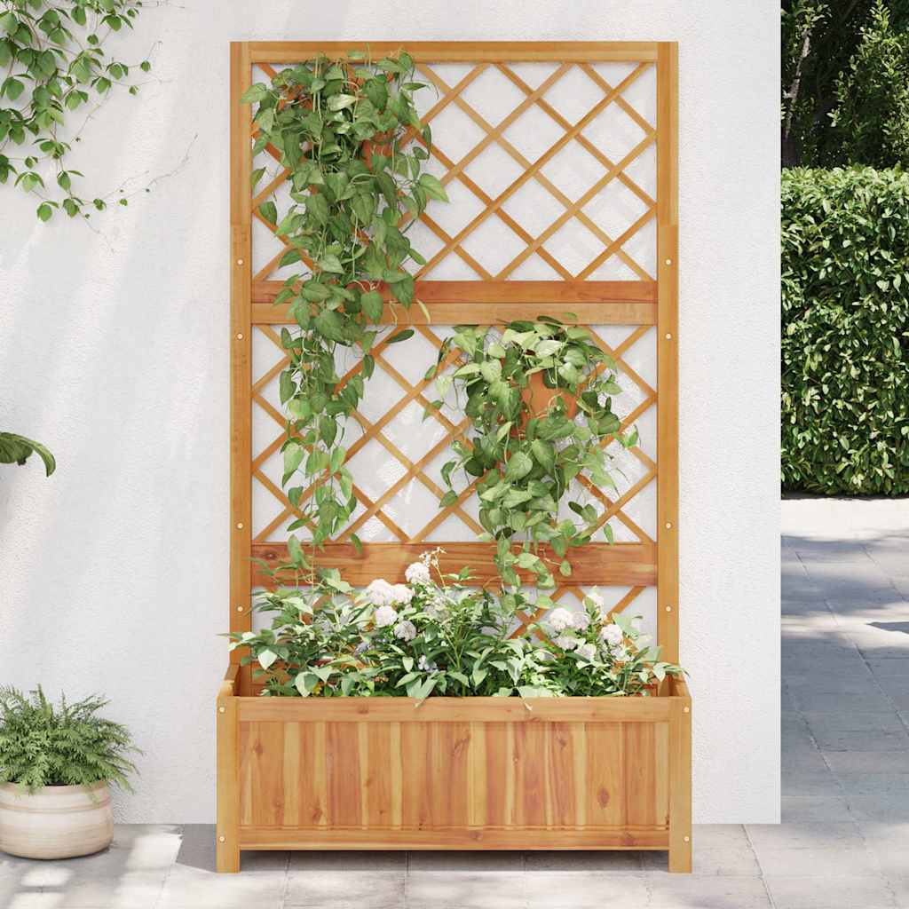 Raised bed with trellis 85x38x150 cm solid acacia wood