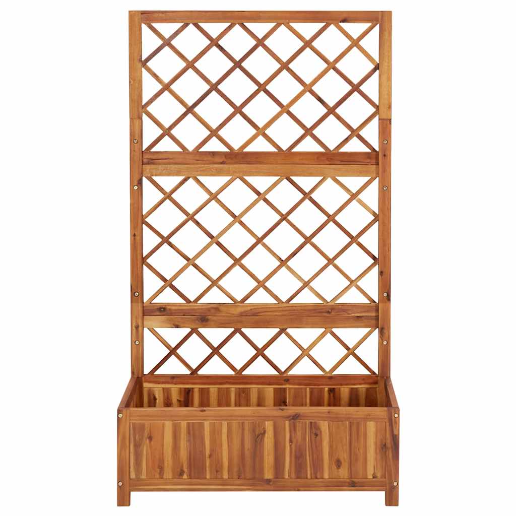 Raised bed with trellis 85x38x150 cm solid acacia wood