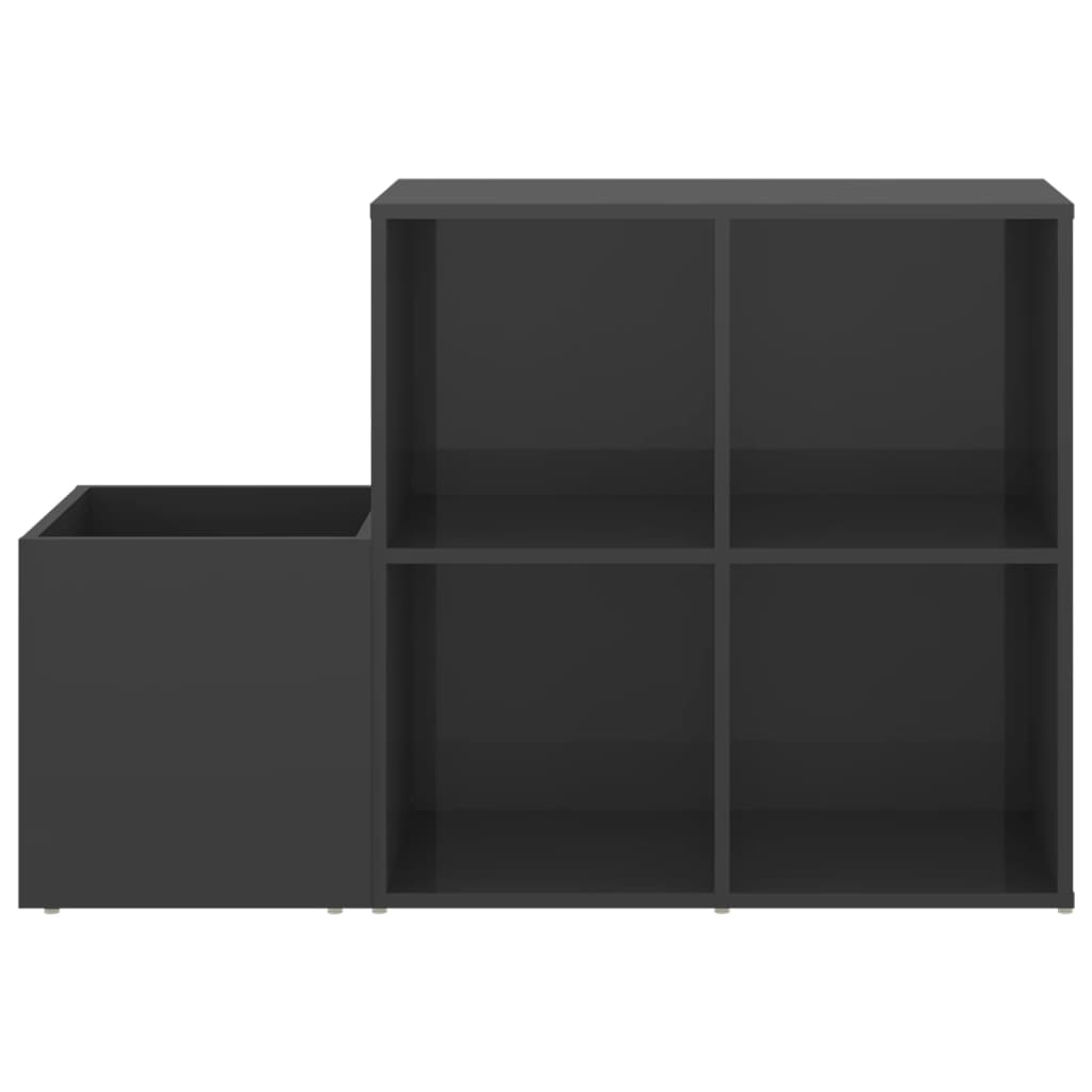 Hallway Shoe Cabinet High Gloss Grey 105x35.5x70 cm Wood Material
