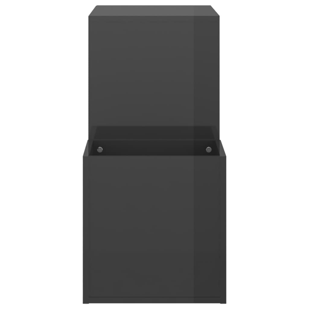Hallway Shoe Cabinet High Gloss Grey 105x35.5x70 cm Wood Material