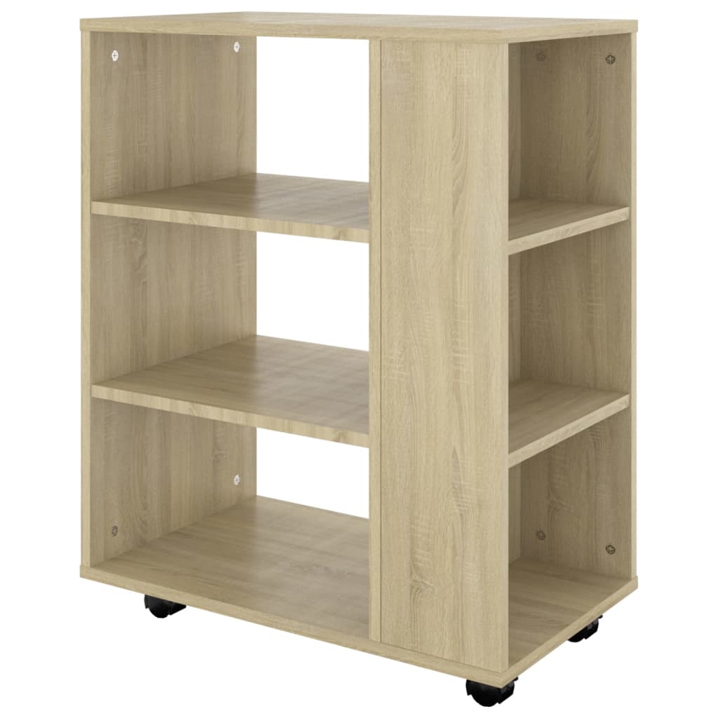 Rolling Cabinet Sonoma Oak 60x35x75 cm Wood Material