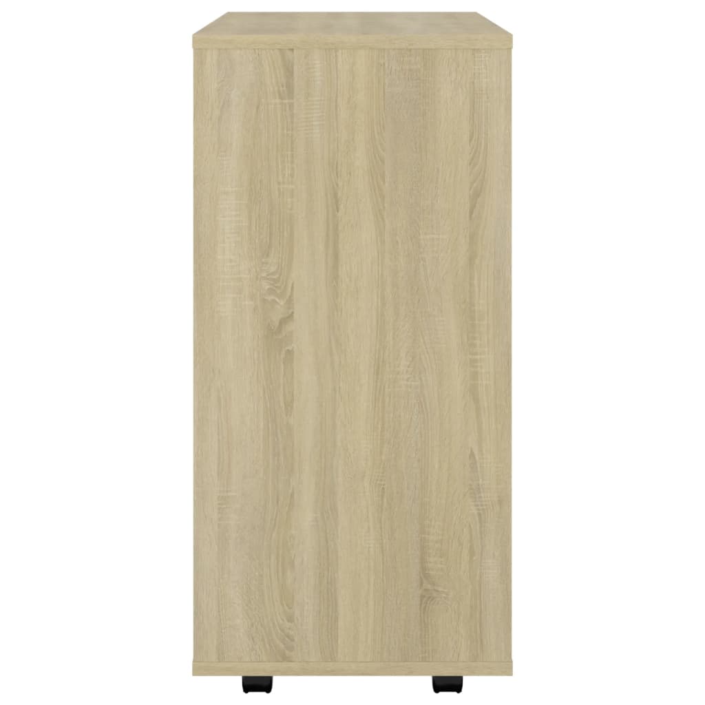Rolling Cabinet Sonoma Oak 60x35x75 cm Wood Material