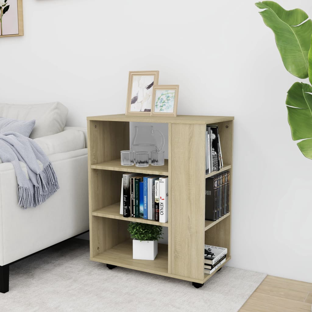 Rolling Cabinet Sonoma Oak 60x35x75 cm Wood Material