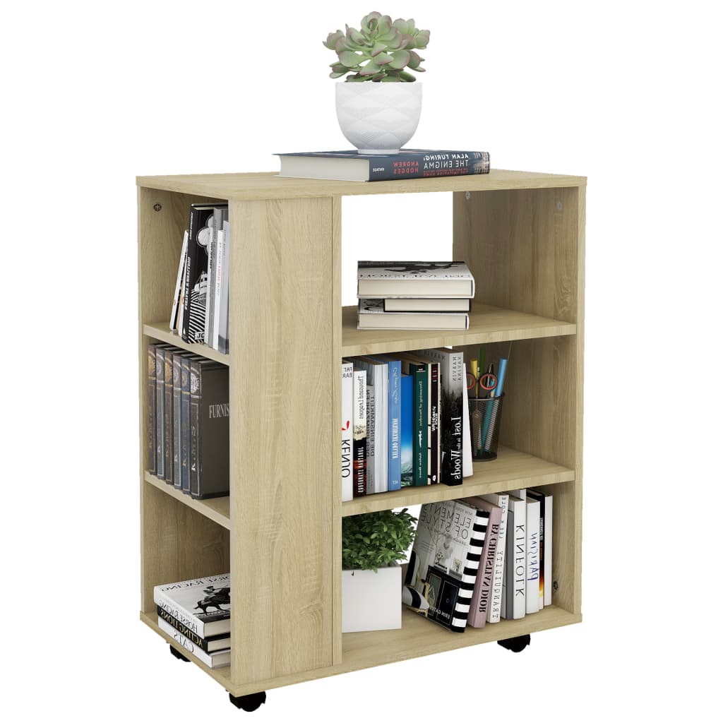 Rolling Cabinet Sonoma Oak 60x35x75 cm Wood Material