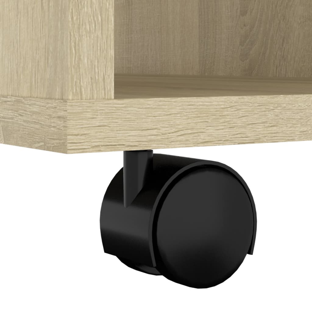 Rolling Cabinet Sonoma Oak 60x35x75 cm Wood Material