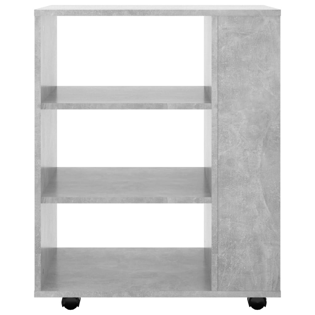 Rolling Cabinet Concrete Grey 60x35x75 cm Wood Material