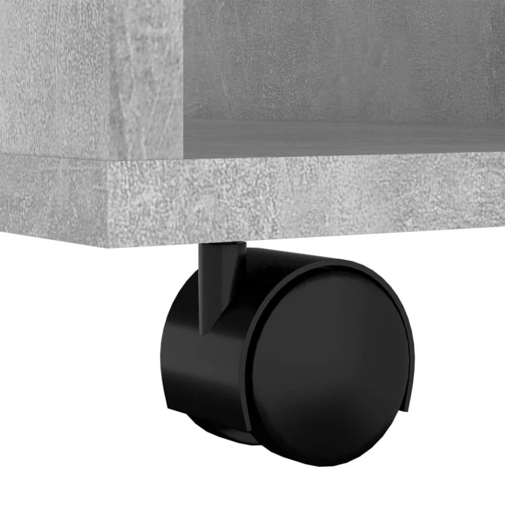 Rolling Cabinet Concrete Grey 60x35x75 cm Wood Material