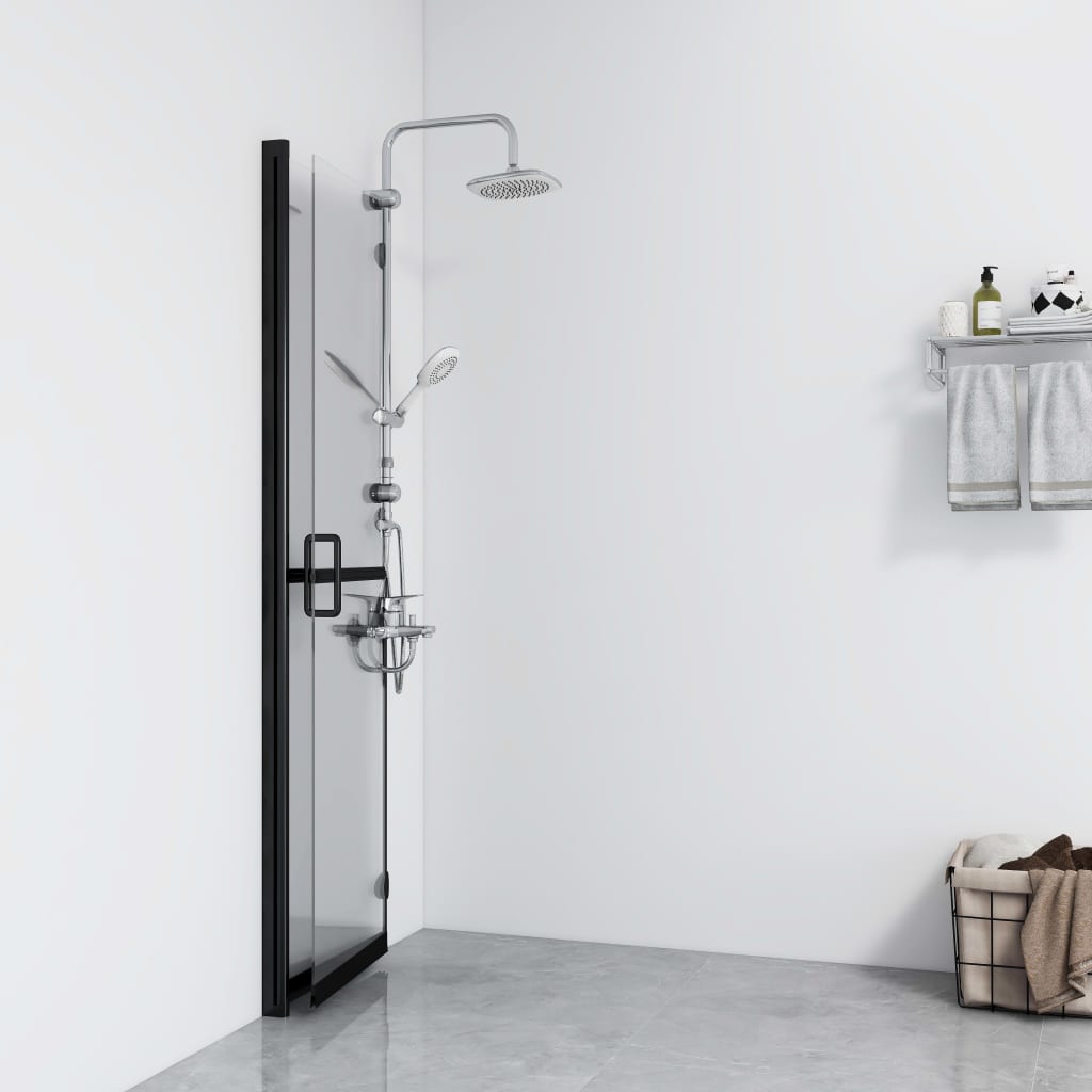 Foldable walk-in shower screen made of transparent tempered glass 80x190 cm