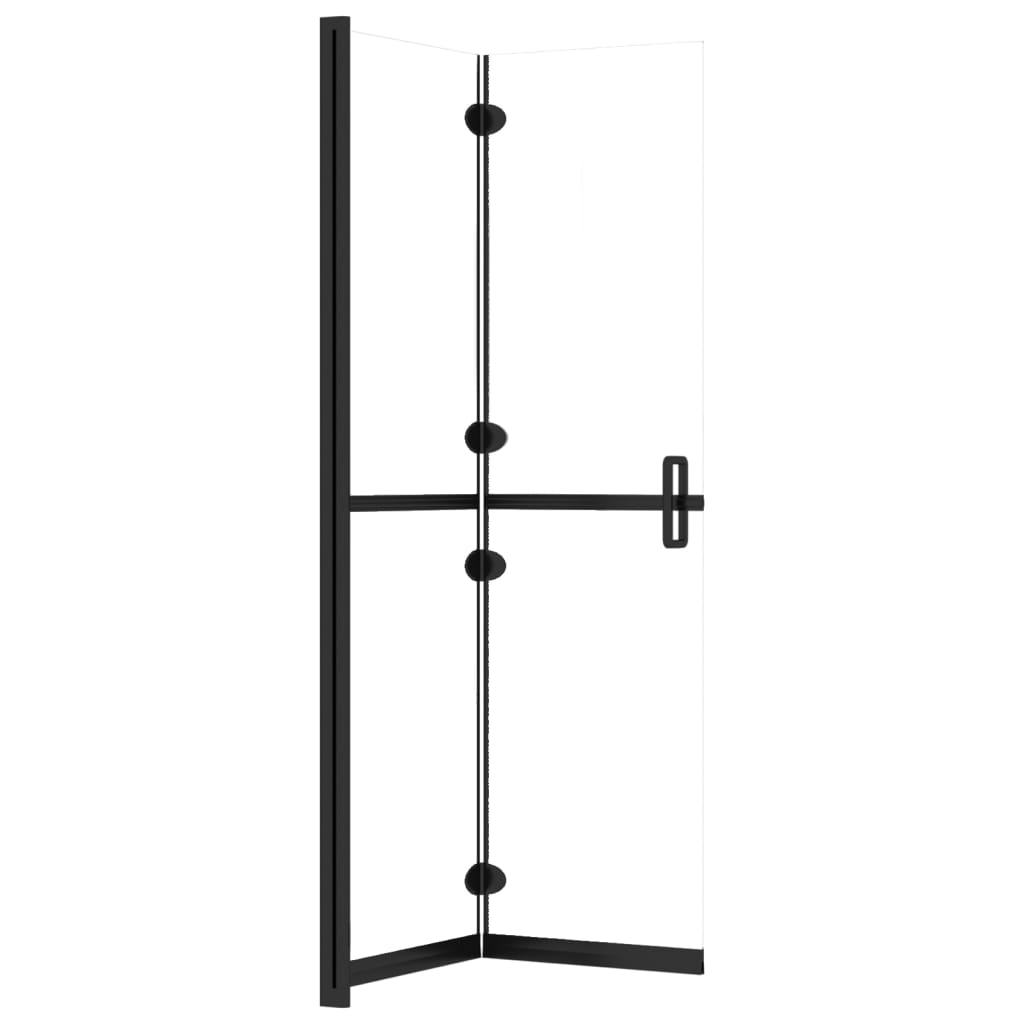 Foldable walk-in shower screen made of transparent tempered glass 80x190 cm