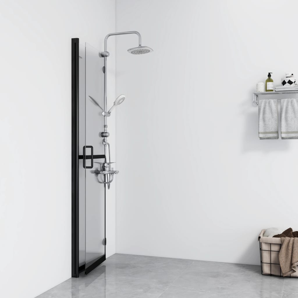 Foldable walk-in shower screen made of transparent tempered glass 100x190 cm