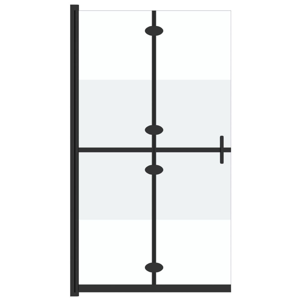 Foldable walk-in shower screen, semi-frosted toughened glass, 70x190 cm
