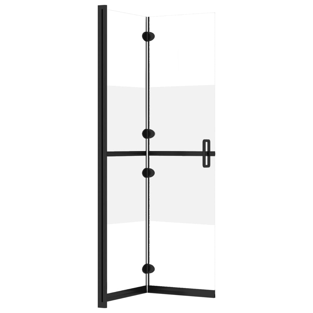 Foldable walk-in shower screen, semi-frosted toughened glass, 70x190 cm