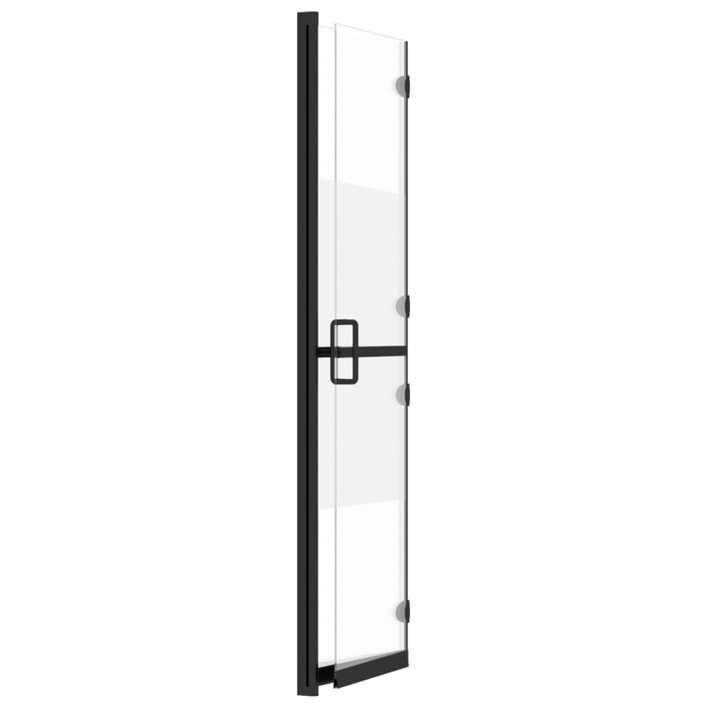 Foldable walk-in shower screen semi-frosted toughened glass 120x190 cm