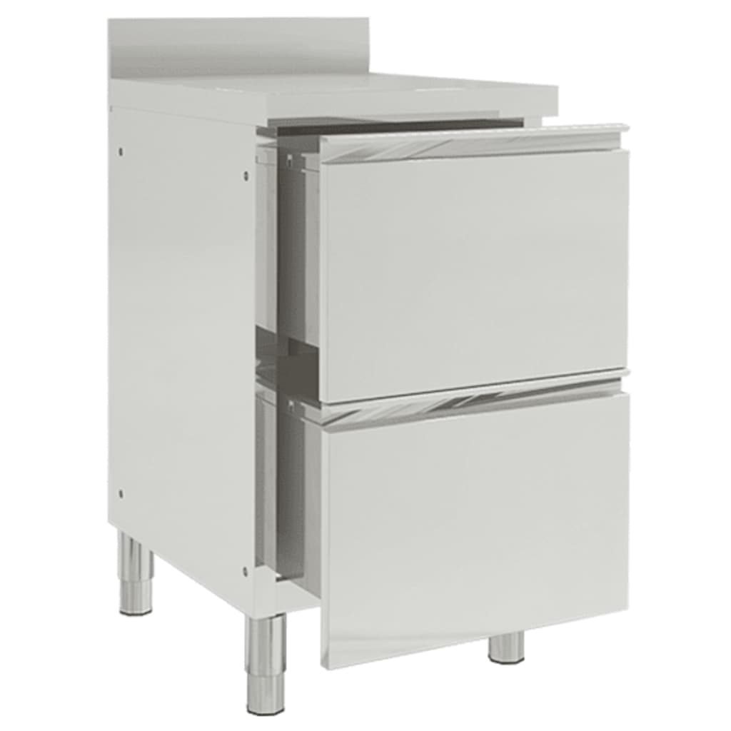 Gastro kitchen cabinets with 2 drawers 2 pcs. stainless steel