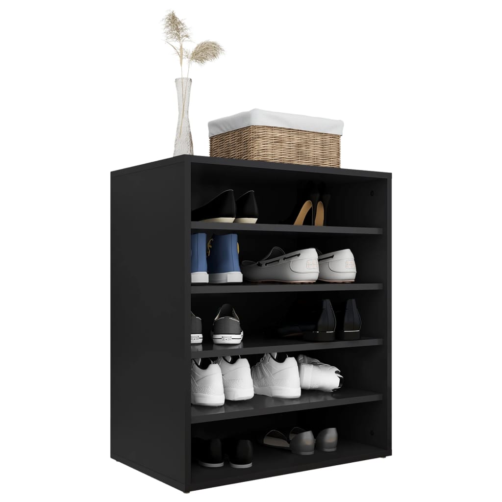Shoe Cabinet Black 60x35x70 cm Wood Material