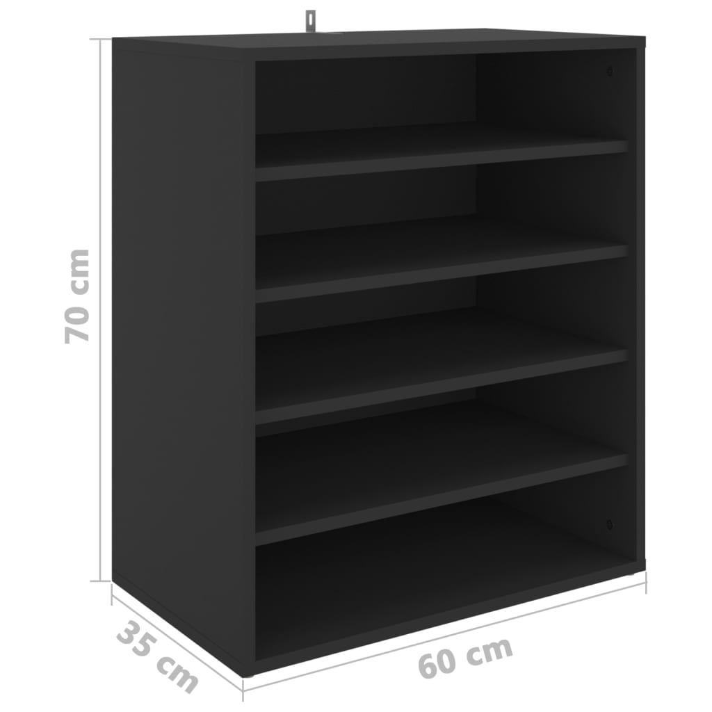 Shoe Cabinet Black 60x35x70 cm Wood Material