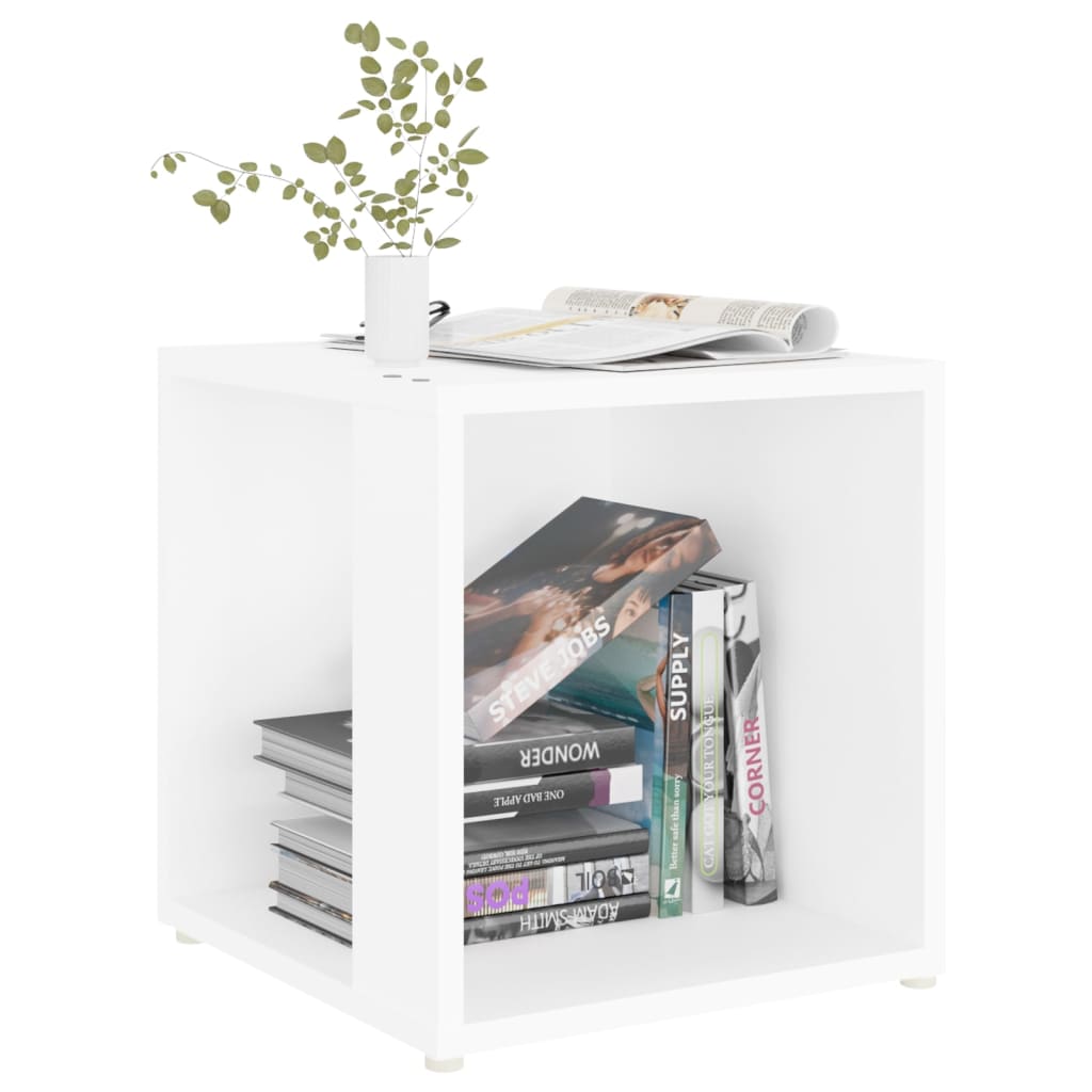 Side Table White 33x33x34.5 cm Wood Material