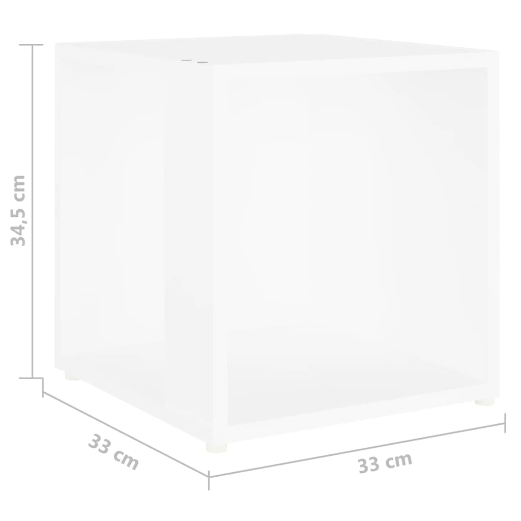 Side Table White 33x33x34.5 cm Wood Material