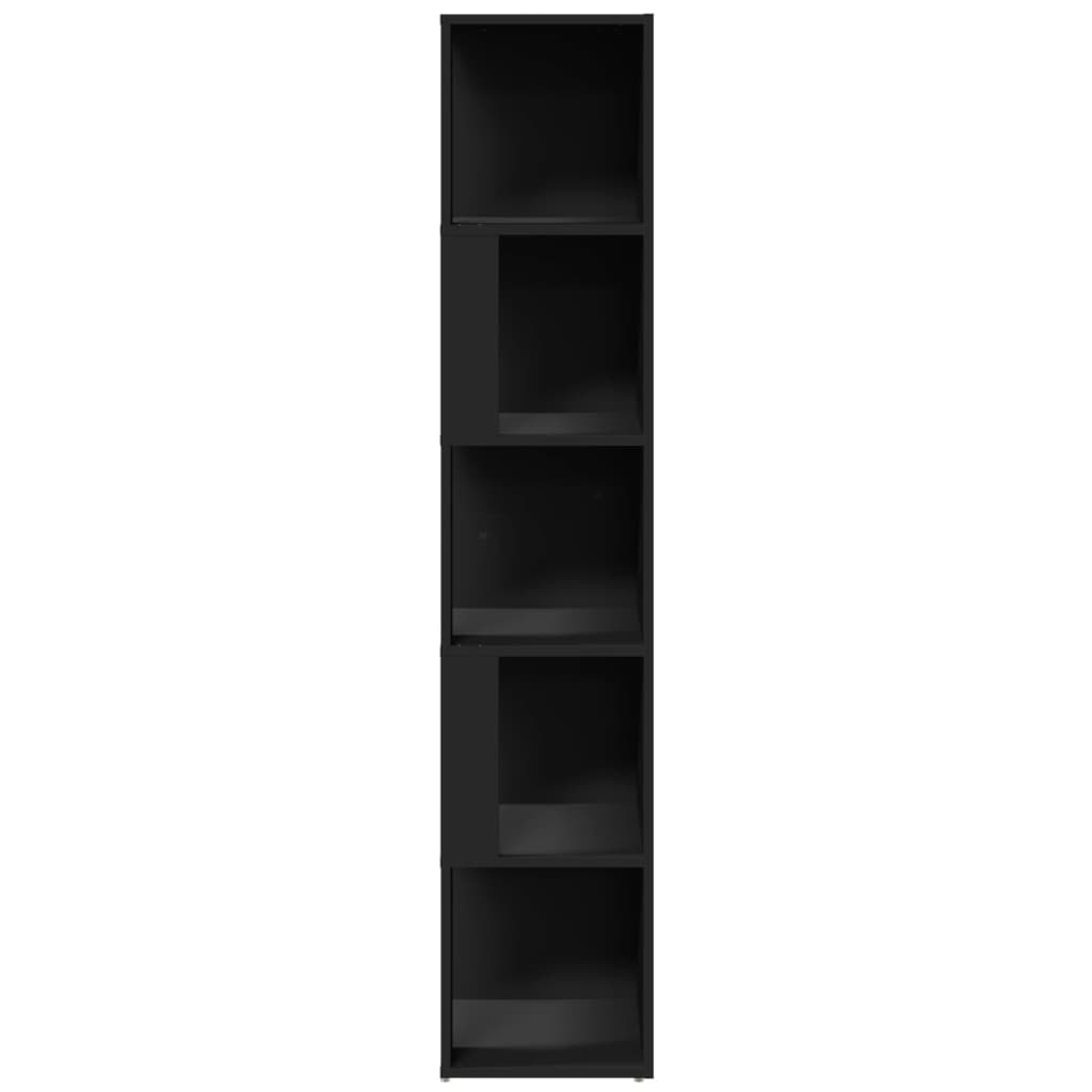 Corner Shelf Black 33x33x164.5 cm Wood Material