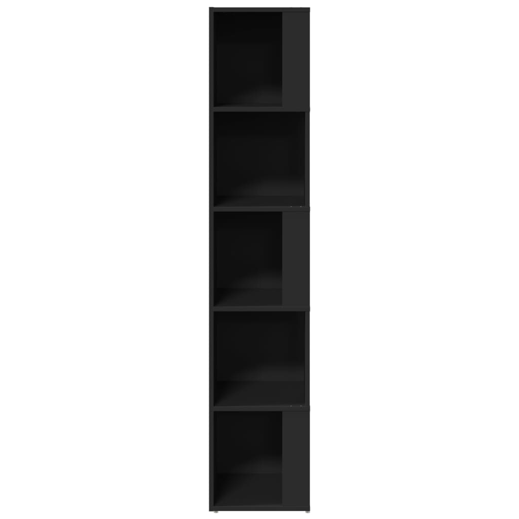 Corner Shelf Black 33x33x164.5 cm Wood Material
