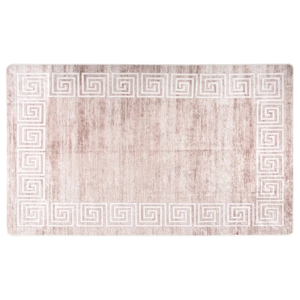 Teppich Waschbar Beige 120x180 cm Rutschfest