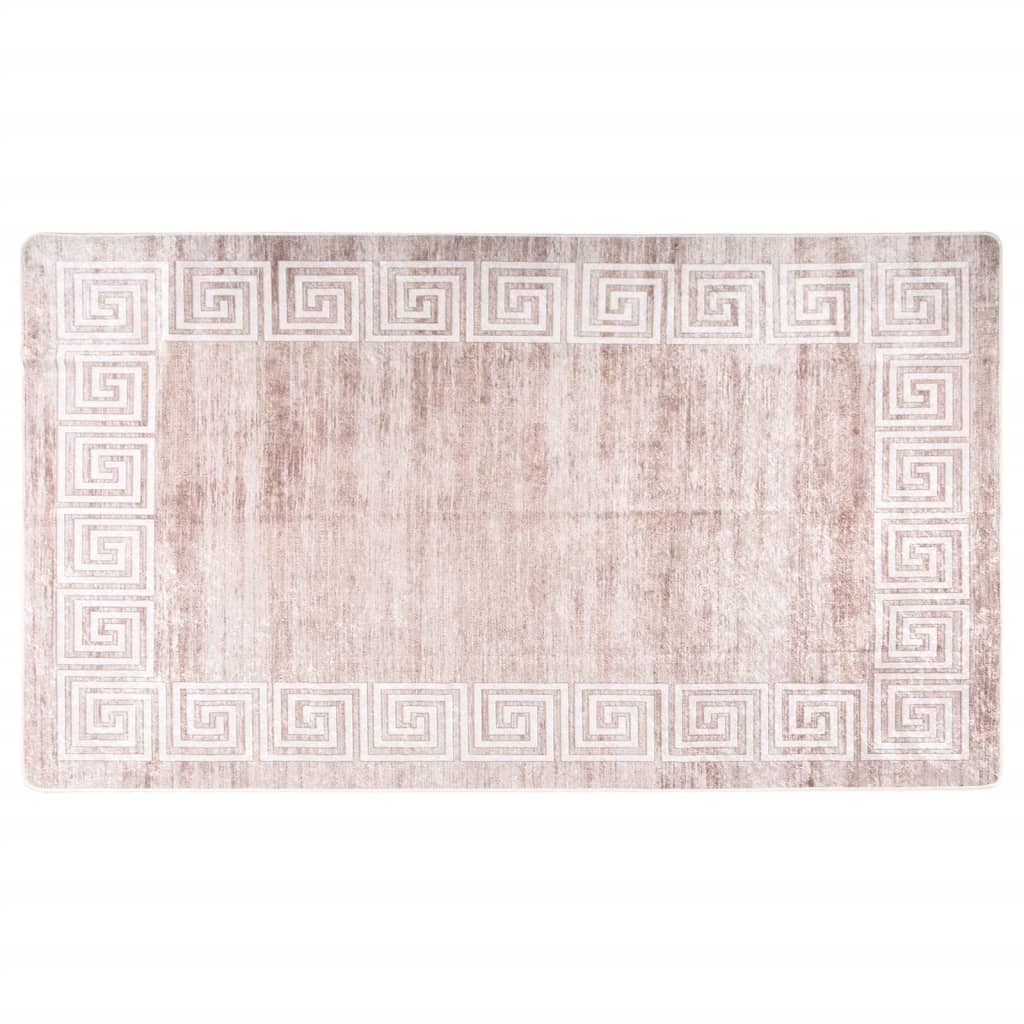 Teppich Waschbar Beige 190x300 cm Rutschfest