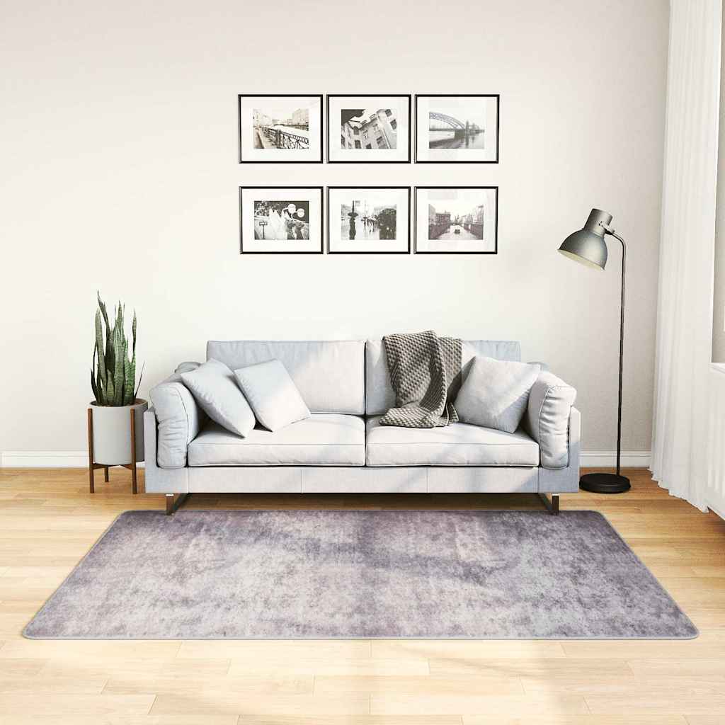 Teppich Waschbar Grau 120x180 cm Rutschfest