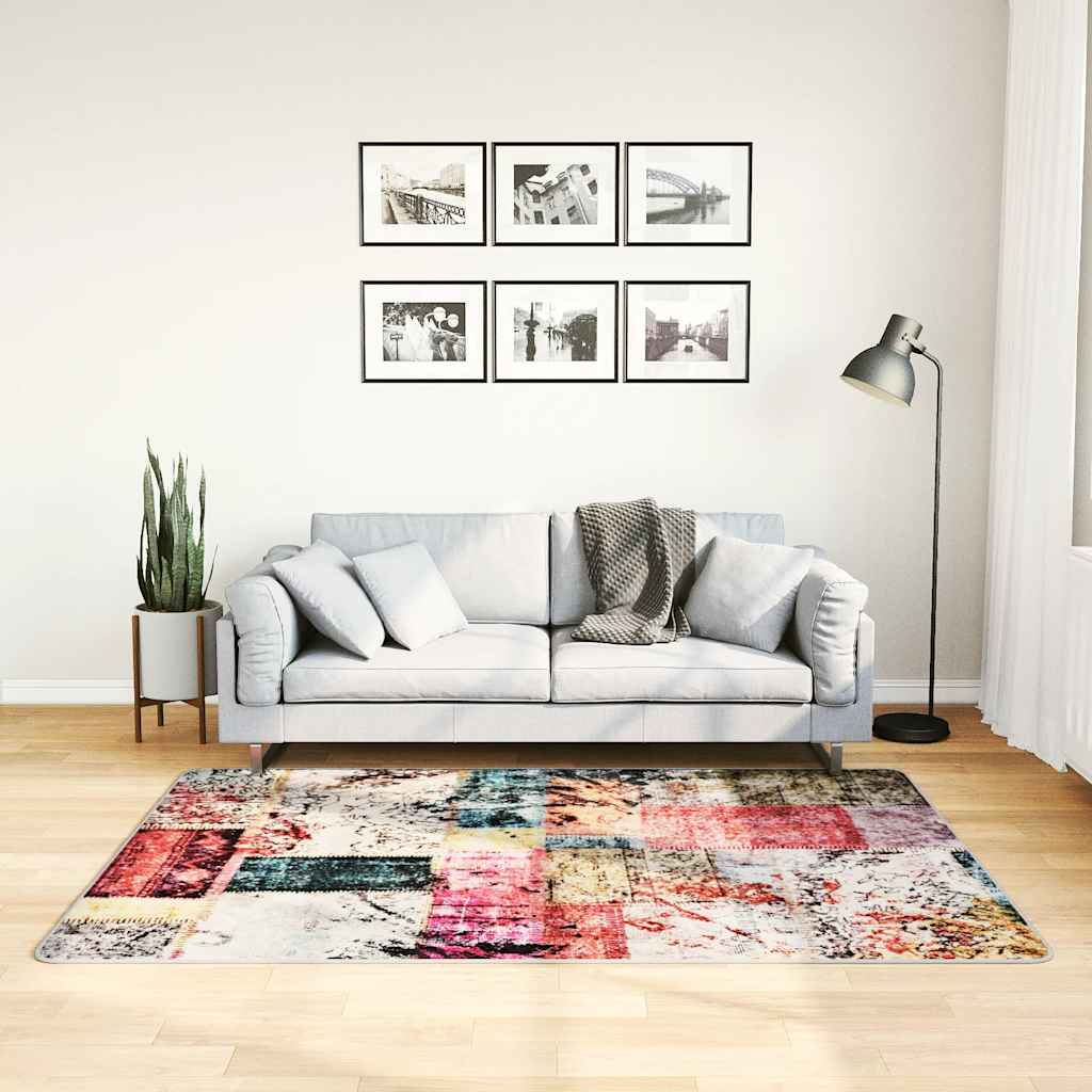Teppich Waschbar Patchwork Mehrfarbig 120x180 cm Rutschfest
