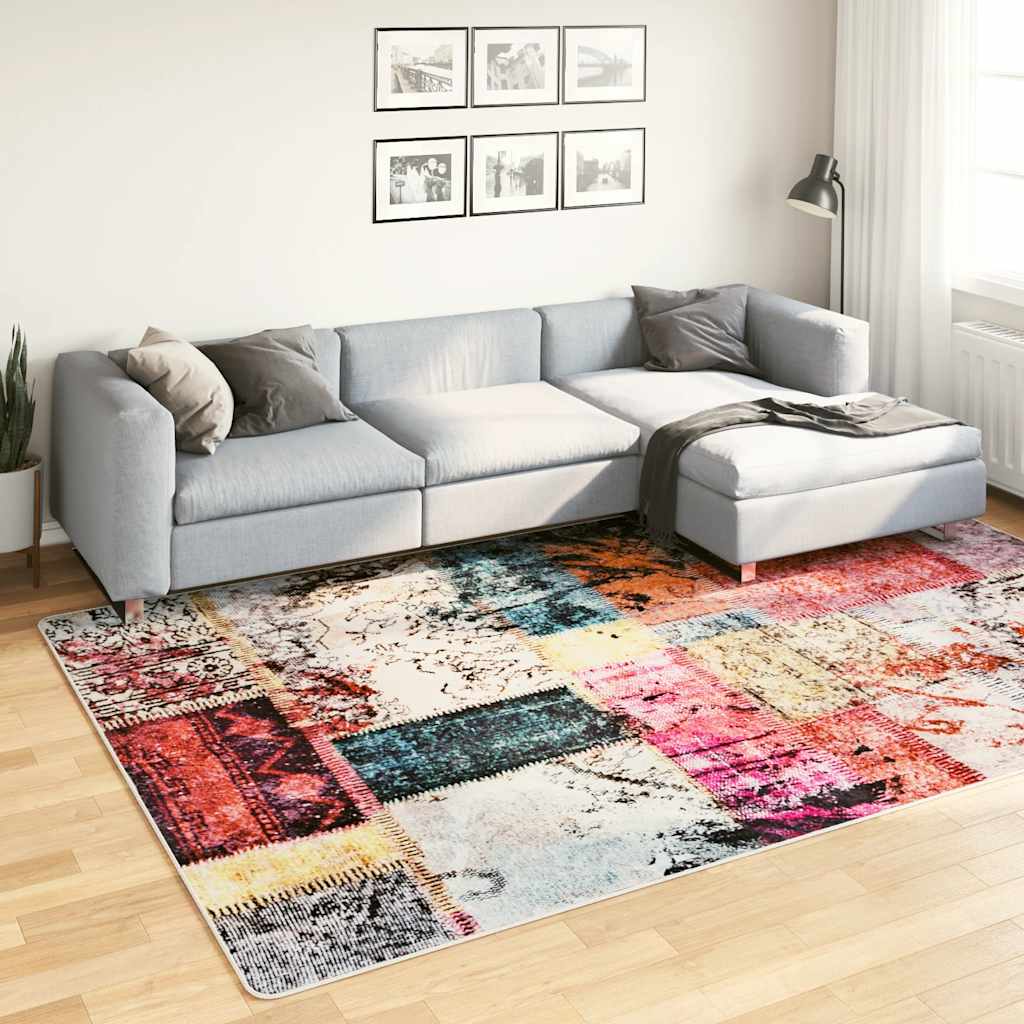 Teppich Waschbar Patchwork Mehrfarbig 190x300 cm Rutschfest