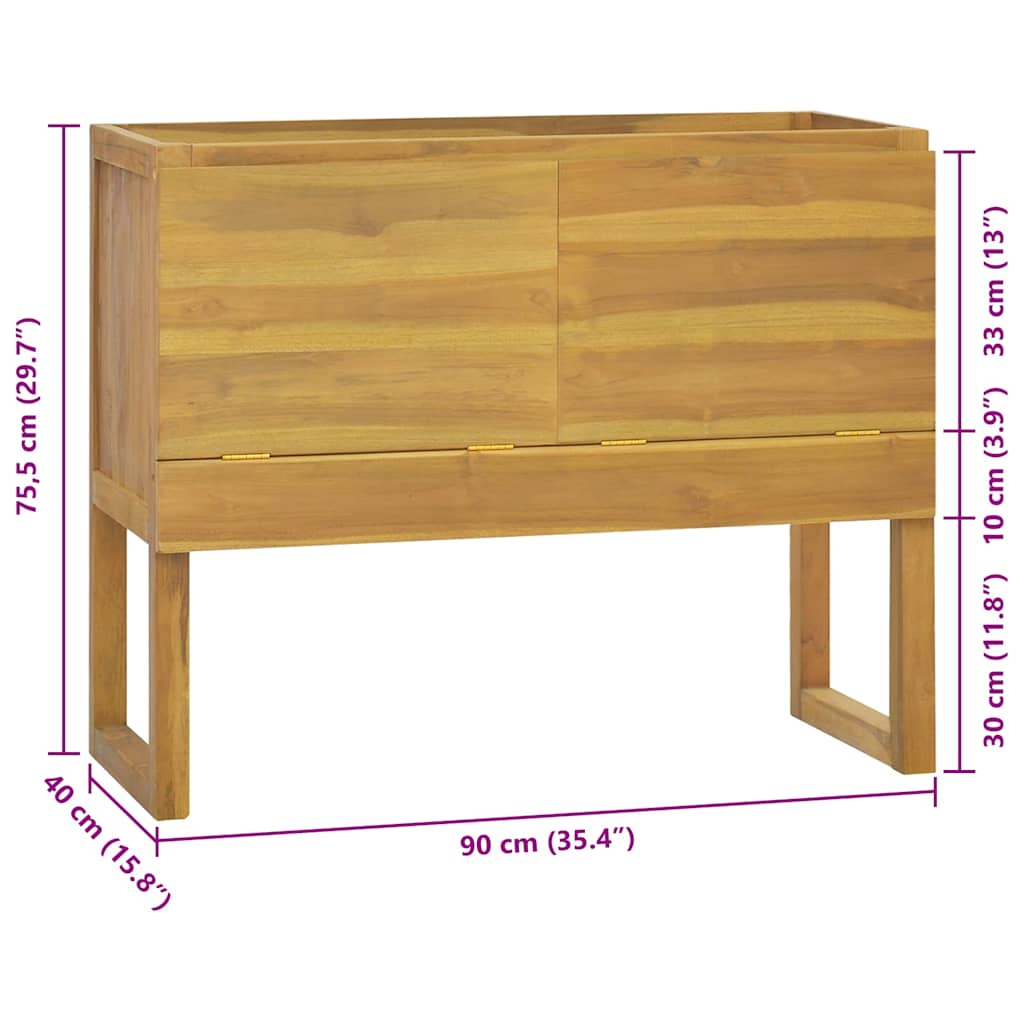 Badschrank 90x40x75,5 cm Massivholz Teak