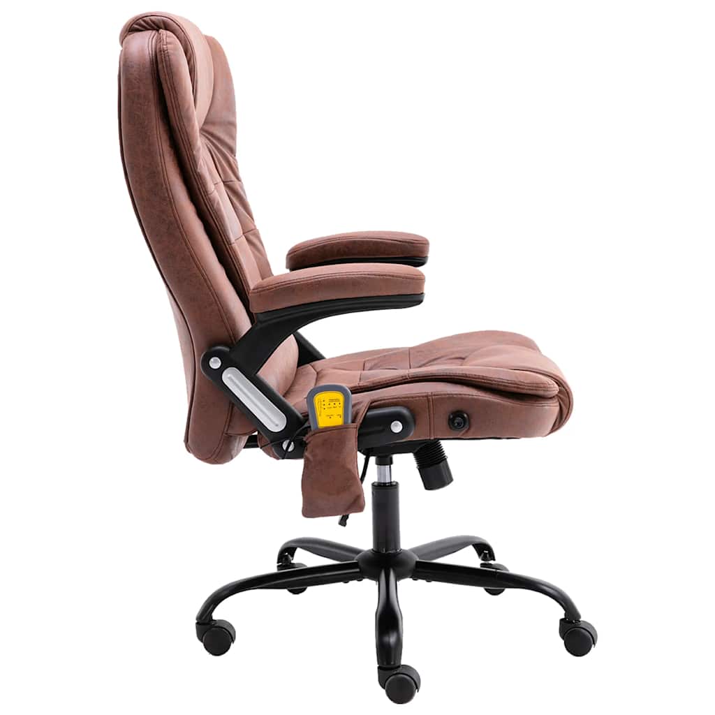 Office chair with massage function light brown suede look