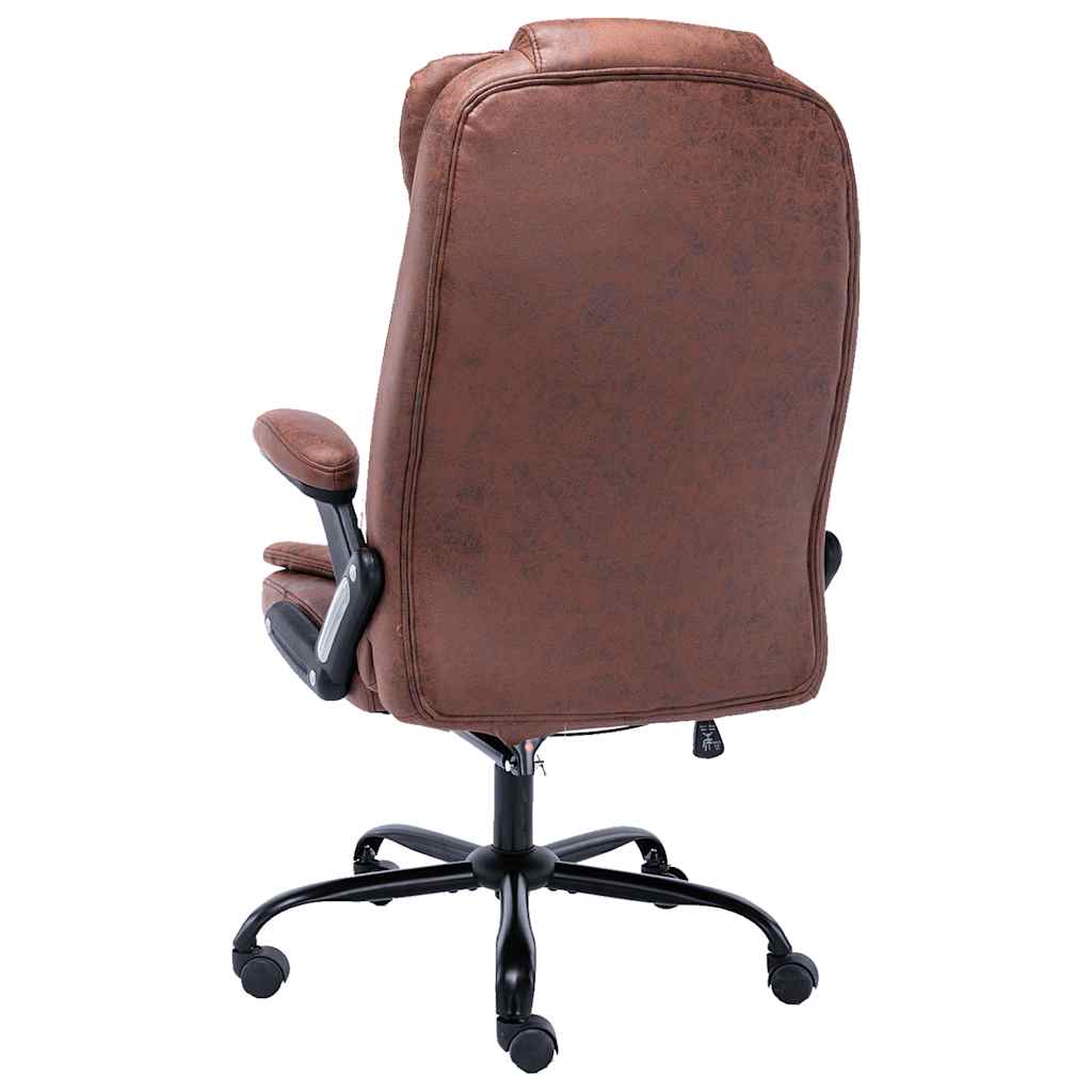 Office chair with massage function light brown suede look