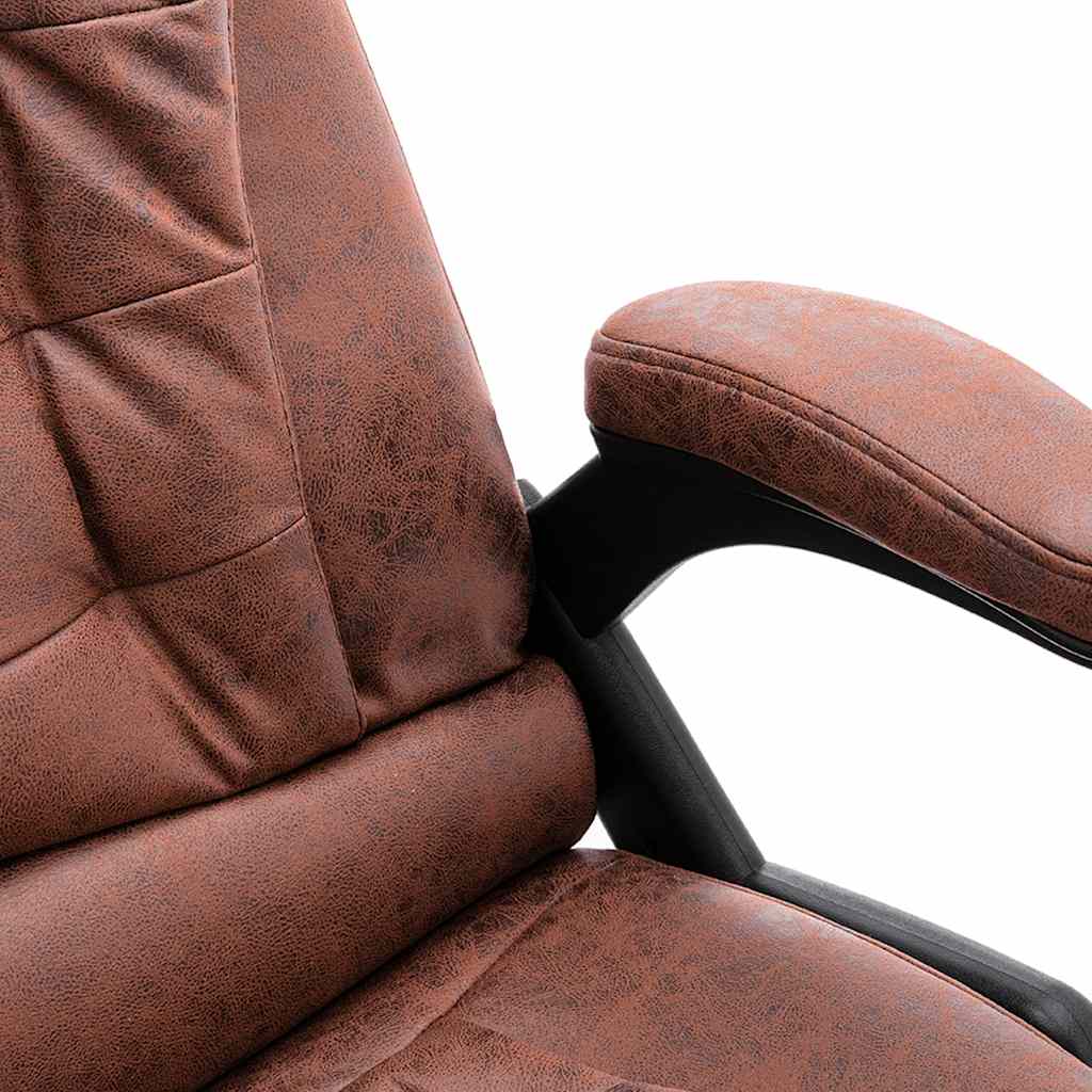 Office chair with massage function light brown suede look