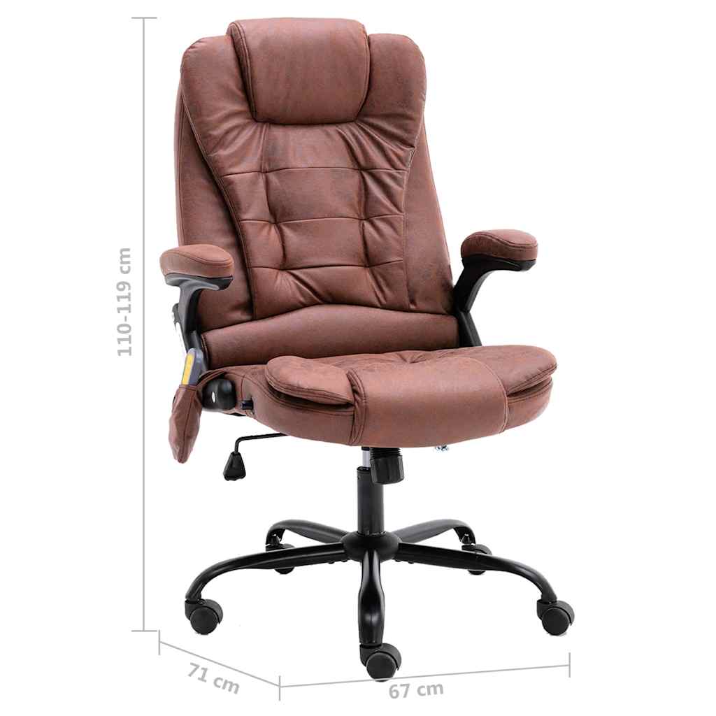 Office chair with massage function light brown suede look