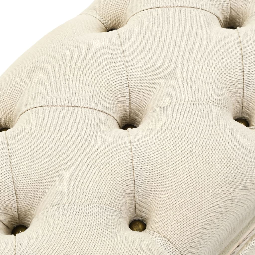 Bench with storage space 110 cm cream solid fir wood and fabric