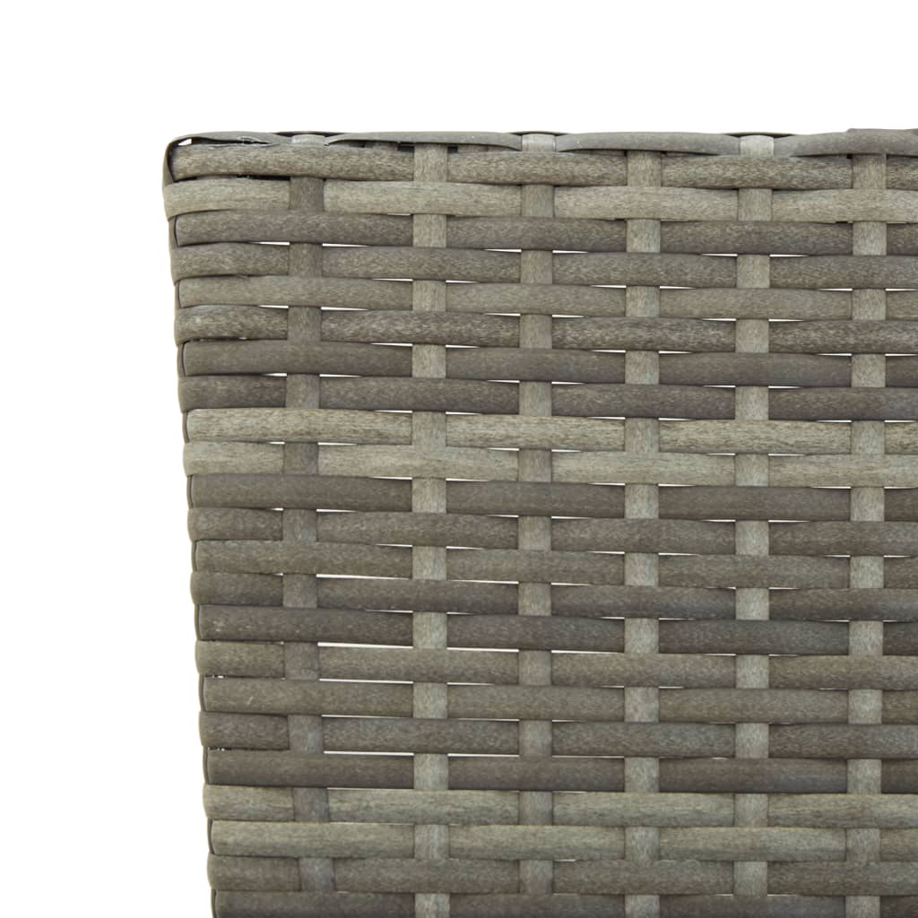 Garden bench with cushion grey 176 cm poly rattan