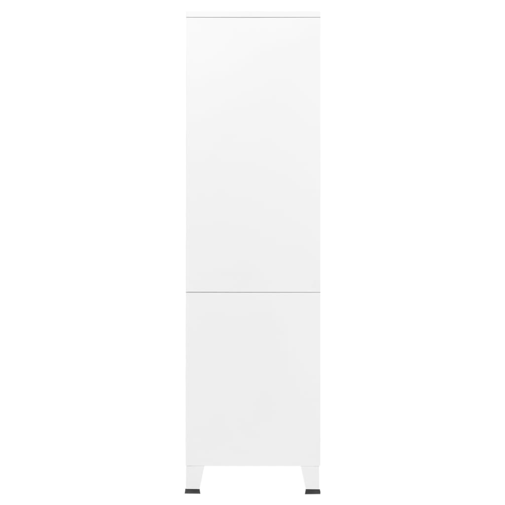 Industrial Kleiderschrank Weiß 90x50x180 cm Metall