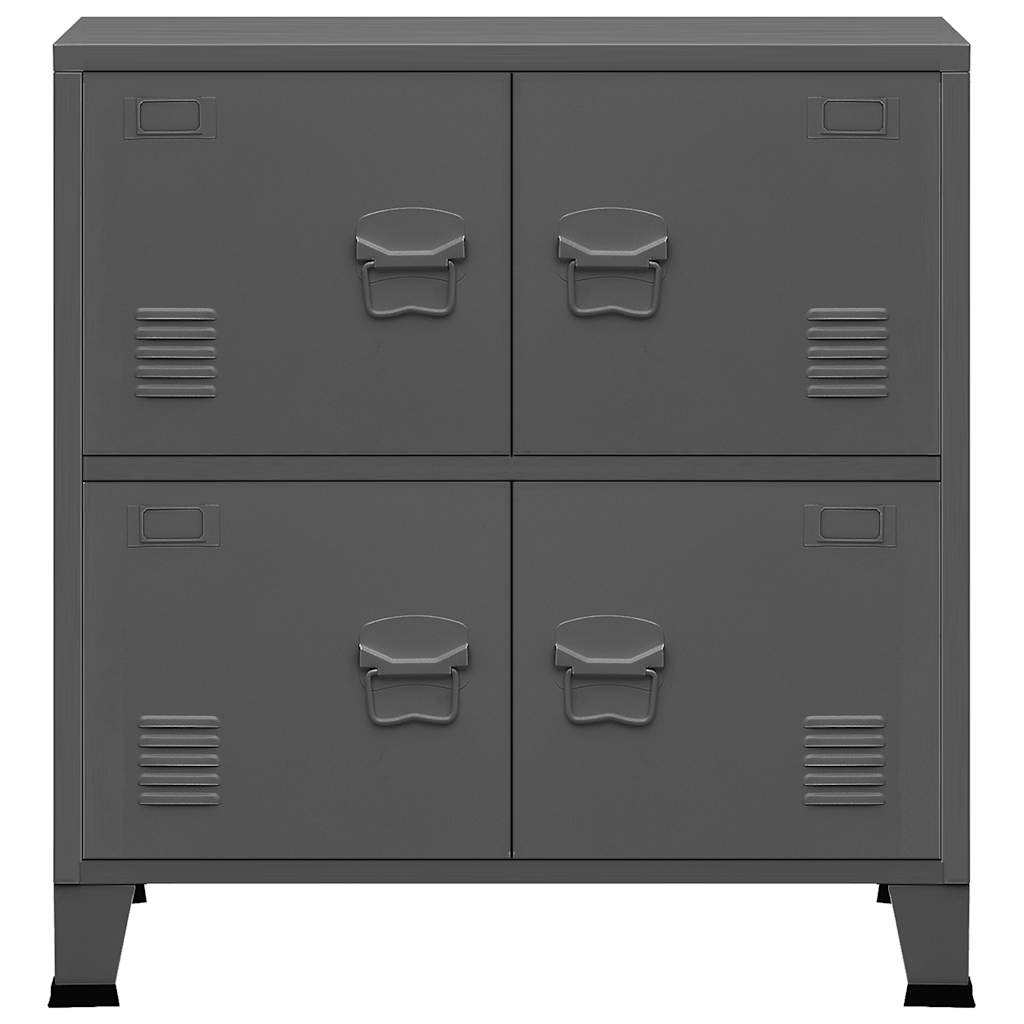 Aufbewahrungstruhe Industrial Anthrazit 75x40x80 cm Stahl