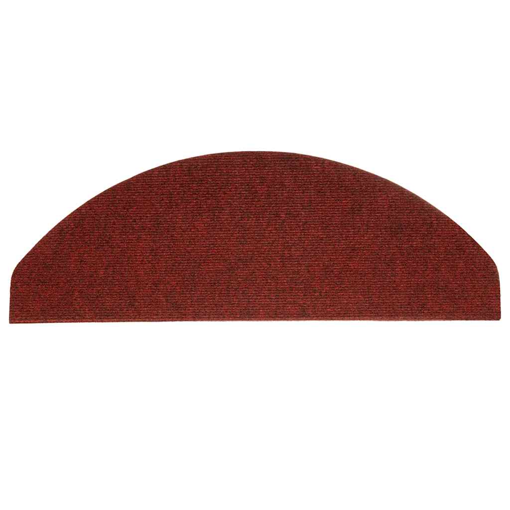 Self-adhesive stair mats, 15 pieces, 65 x 22.5 x 3.5 cm, red