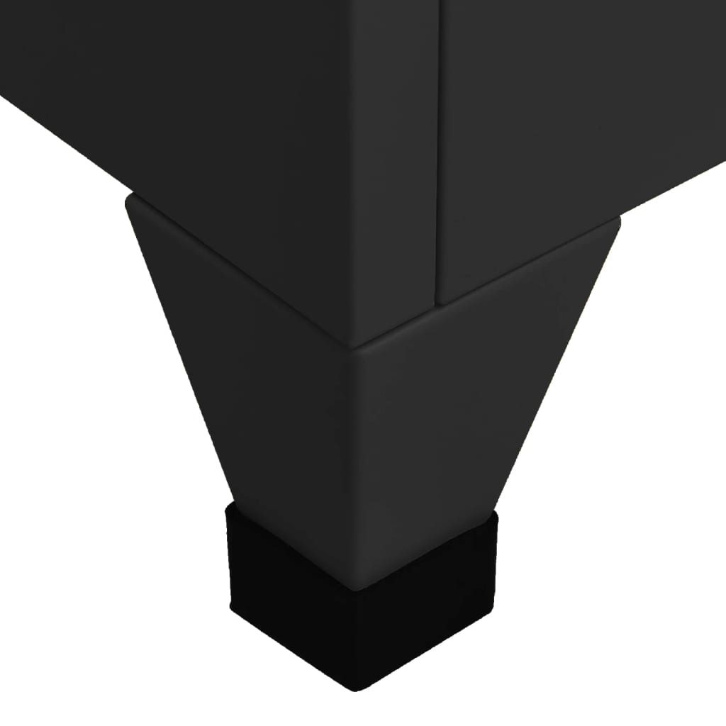 Locker cabinet black 38x45x180 cm steel
