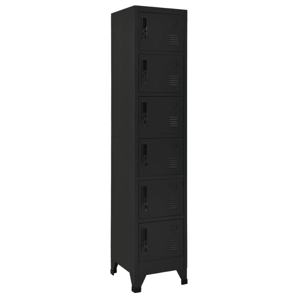Locker cabinet black 38x40x180 cm steel