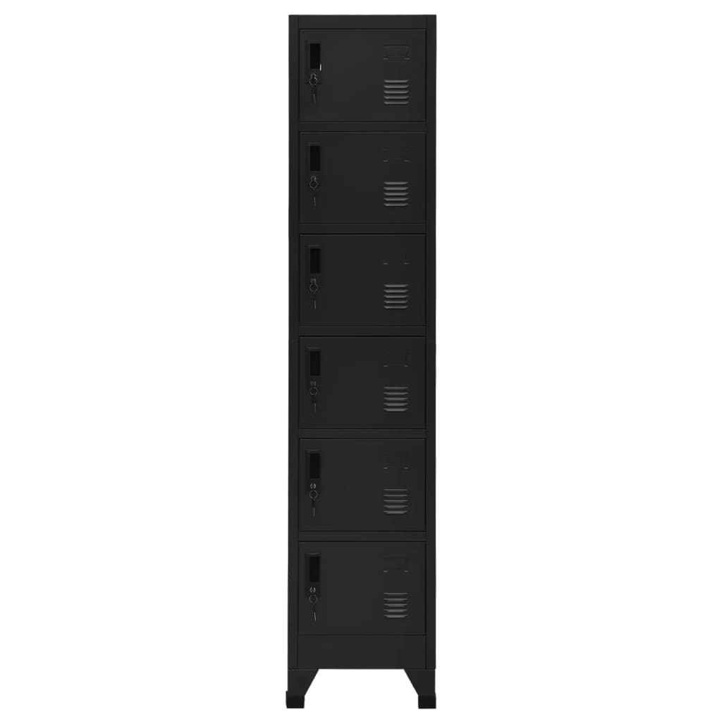 Locker cabinet black 38x40x180 cm steel
